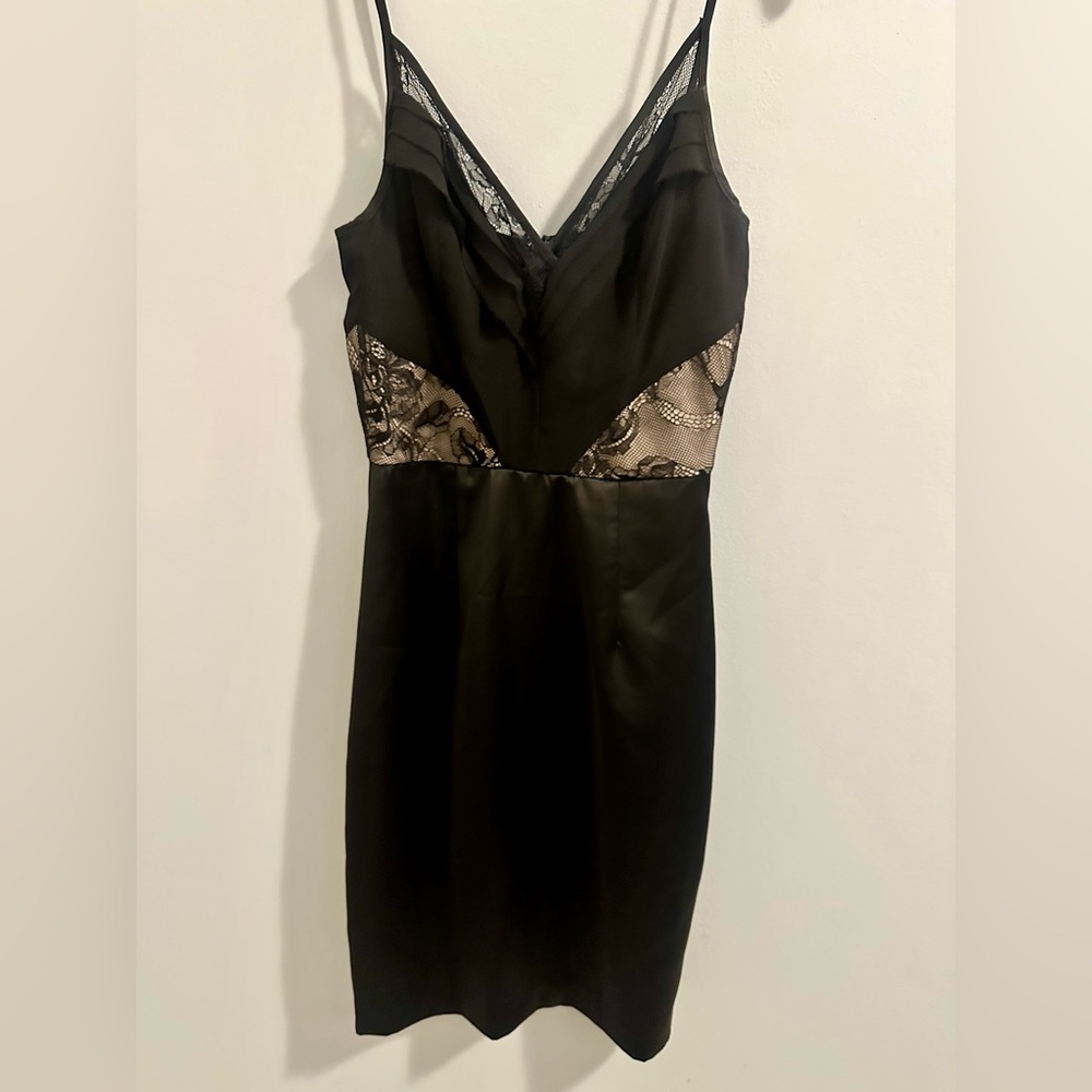 BCBGeneration vintage Dress with Lace Trim Satin Sheath